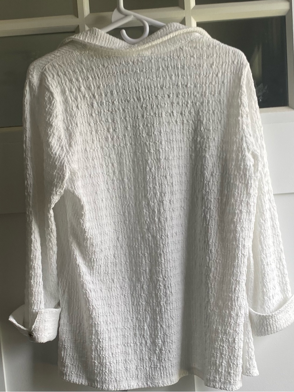 Anne Klein White Textured Button-Front Shirt - Picture 5 of 5